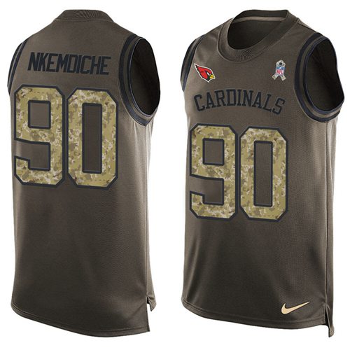 Nike Cardinals #90 Robert Nkemdiche Green Men's Stitched NFL Limited Salute To Service Tank Top Jersey - Click Image to Close